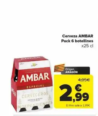 Carrefour Cerveza ambar pack 6 botellines oferta