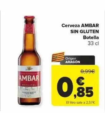 Carrefour Cerveza ambar sin gluten botella oferta