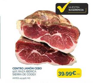 Supermercados La Despensa Centro jamón cebo 50% raza ibérica sierra de codex oferta