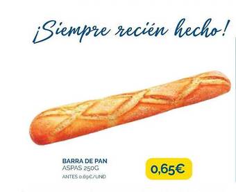 Supermercados La Despensa Barra de pan aspas oferta