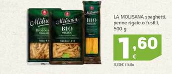 HiperDino La molisana spaghetti penne rigate o fusilli oferta