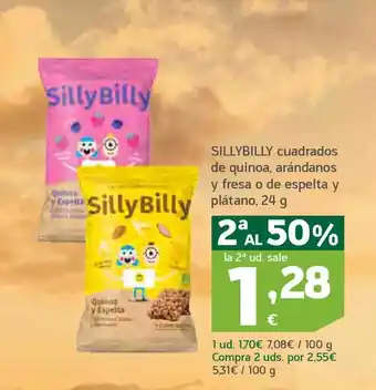 HiperDino Sillybilly cuadardo de quinoa arándanos y fresa o de espelta y plátano oferta