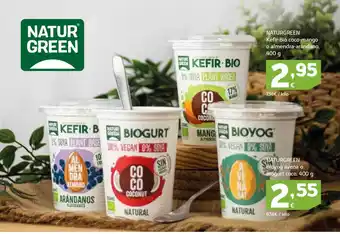 HiperDino Naturgreen kéfir-bio coco-mango o almendra-arándano naturgreen bioyog avena o biogurt coco oferta