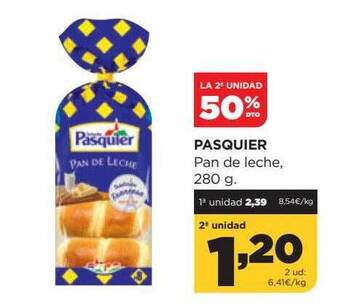 Alimerka La 2a unidad 50% dto pasquier pan de leche oferta
