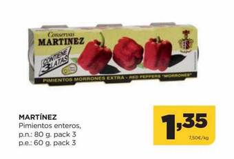 Alimerka Martínez pimientos enteros oferta