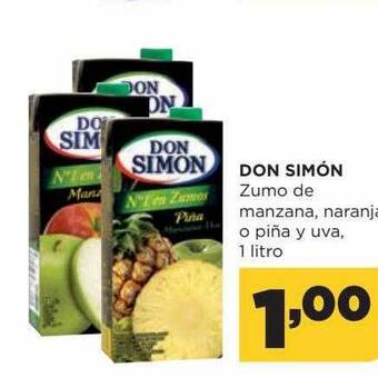 Alimerka Don simón zumo de manzana, naranja o piña y uva oferta