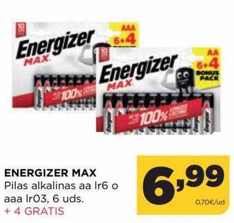 Alimerka Energizer max pilas alkalinas aa o aaa oferta