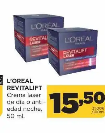 Alimerka L'oreal revitalift crema laser de día o anti-edad noche oferta