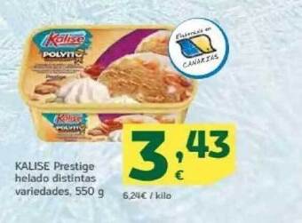 HiperDino Kalise prestige helado distintas variedades oferta