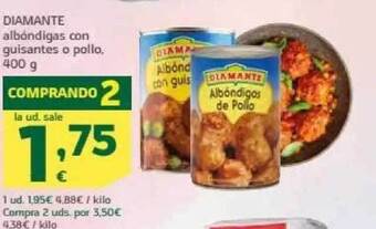 HiperDino Diamante albóndigas con guisantes o pollo oferta