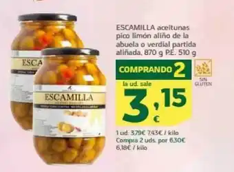 HiperDino Escamilla aceitunas oferta