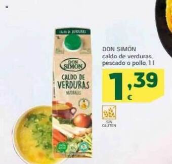 HiperDino Don simón caldo de verduras pescado o pollo oferta