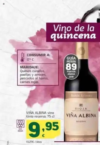 HiperDino Viña albina vino tinto reserva oferta