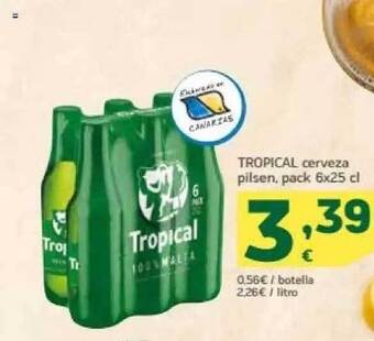 HiperDino Tropical cerveza pilsen oferta