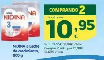 HiperDino Nidina 3 leche de crecimiento oferta