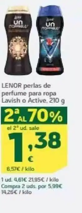 HiperDino Lenor perlas de perfume para ropa lavish o active oferta