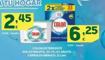 HiperDino Colon detergente polvo maleta oferta