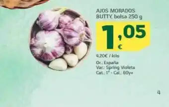 HiperDino Ajos morados butty oferta