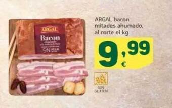 HiperDino Argal bacon mitades ahumado oferta