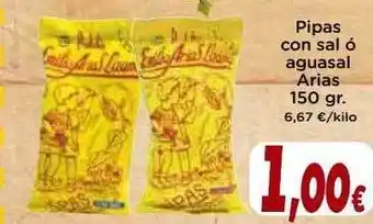 Supermercados Piedra Pipas con sal ó aguasal arias oferta