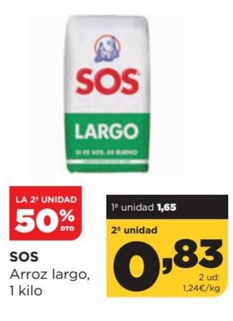 Alimerka SOS Arroz largo 1 kilo oferta