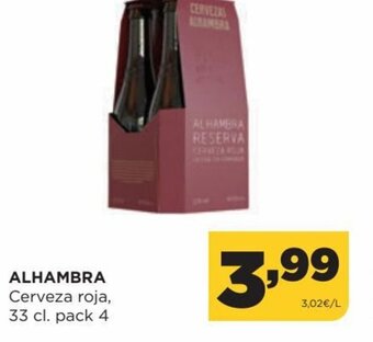 Alimerka Alhambra Cerveza roja 33 cl. pack 4 oferta