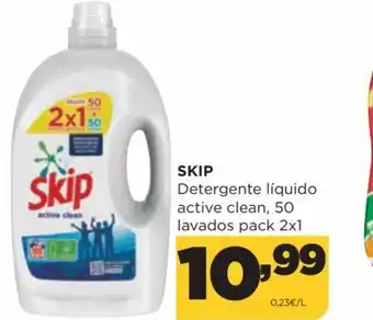 Alimerka Skip Detergente líquido active clean 50 lavados pack 2x1 oferta