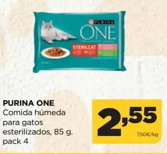 Alimerka Purina One Comida Húmeda Para Gatos Estirilizados, 85g Pack 4 oferta