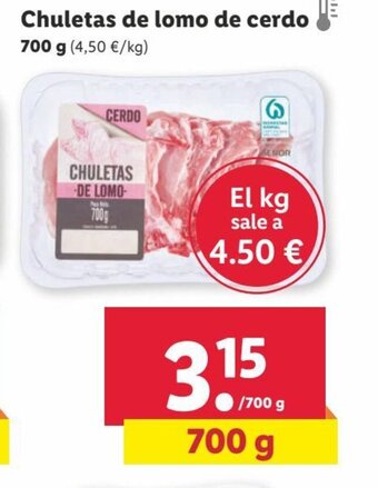 Lidl Chuletas de Lomo De Cerdo oferta