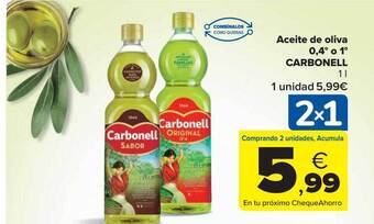 Carrefour Market Aceite de oliva 0.4° o 1° carbonell oferta