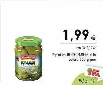 Cash Ifa Pepinillos hengstenberg a la polaca oferta