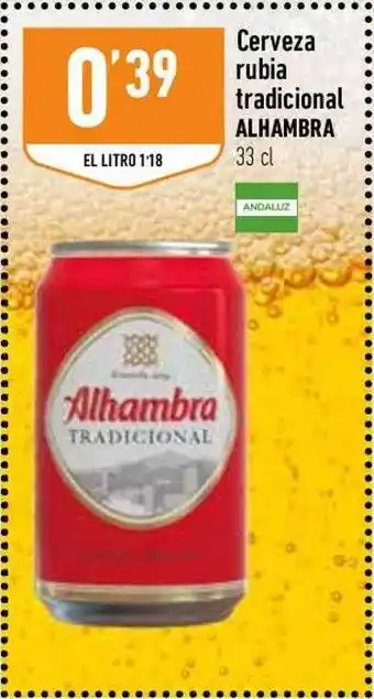 Supermercados Deza Cerveza rubia tradicional alhambra oferta