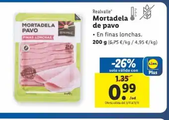 Lidl Mortadela de Pavo oferta
