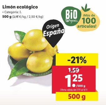 Lidl Limón Ecológico oferta