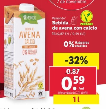 Lidl Bebida De Avena Con Calcio oferta