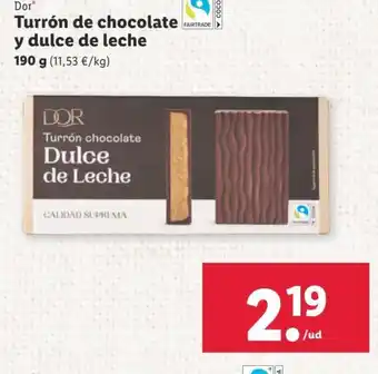 Lidl Turrón de Chocolate y Dulce de Leche oferta