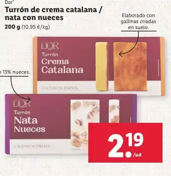Lidl Turrón de Crema Catalana Nata Con Nueces oferta