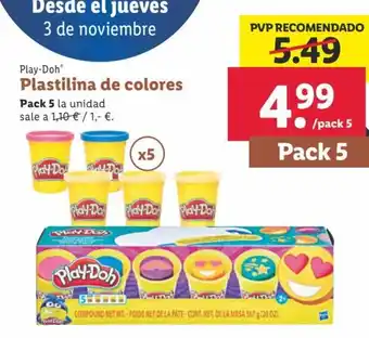 Lidl Plastilina de Colores oferta