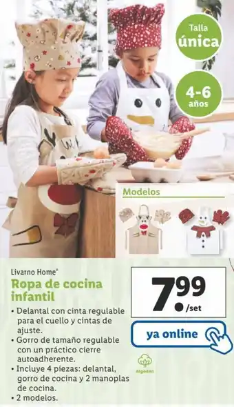 Lidl Ropa de Cocina Infantil oferta