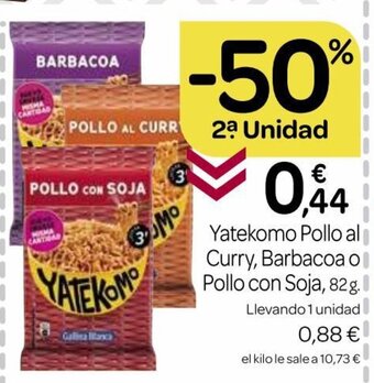 Supermercados El Jamón Yatekomo Pollo al Curry, Barbacoa o Pollo Con Soja oferta