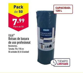 ALDI Folia bolsas de basura de uso profesional oferta