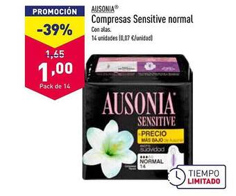 ALDI Ausonia compresas sensitive normal oferta