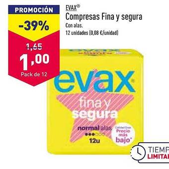 ALDI Evax compresas fina y segura oferta