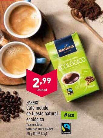 ALDI Markus café molido de tueste natural ecológico oferta