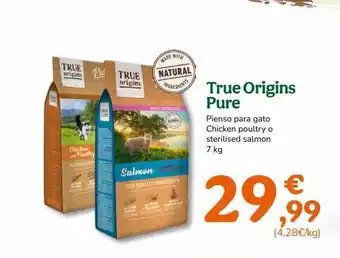 TiendAnimal True origins pure pienso para gato chicken poultry o sterlised salmon oferta