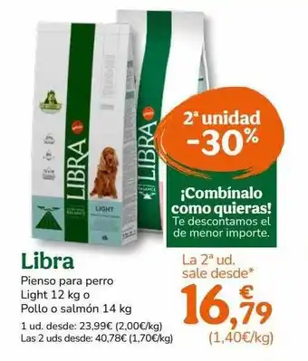 TiendAnimal 2a unidad -30% libra pienso para perro light oferta
