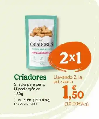 TiendAnimal Criadores snacks para perro hipoalergénico oferta