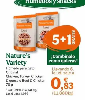 TiendAnimal Nature's variety húmedo para gato original oferta