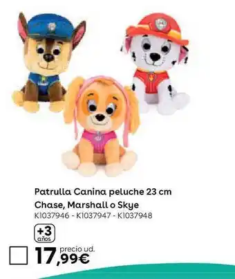 ToysRus Patrulla canina peluche 23cm chase, marshall o skye oferta