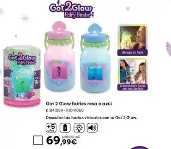 ToysRus Got 2 glow fairies rosa o azul oferta